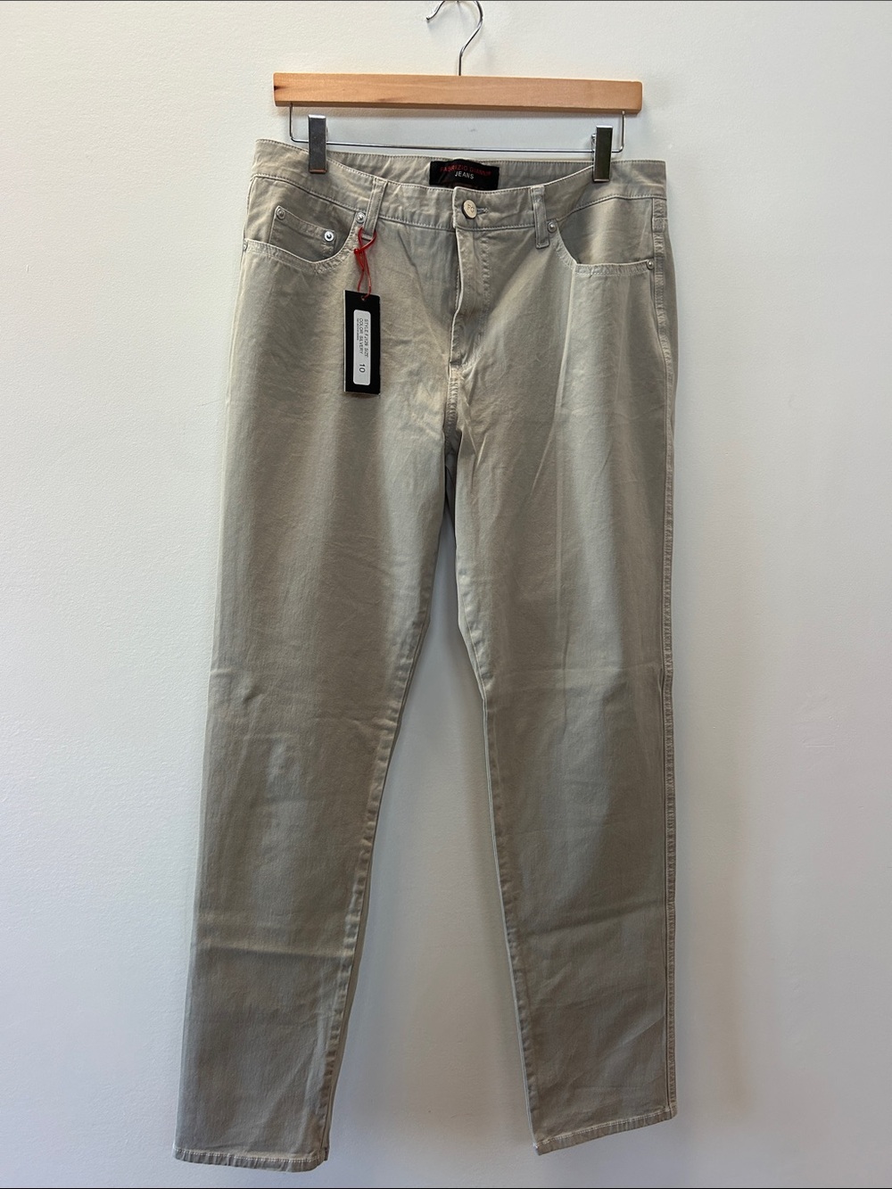 Men's Slim Straight Jeans in Light Beige